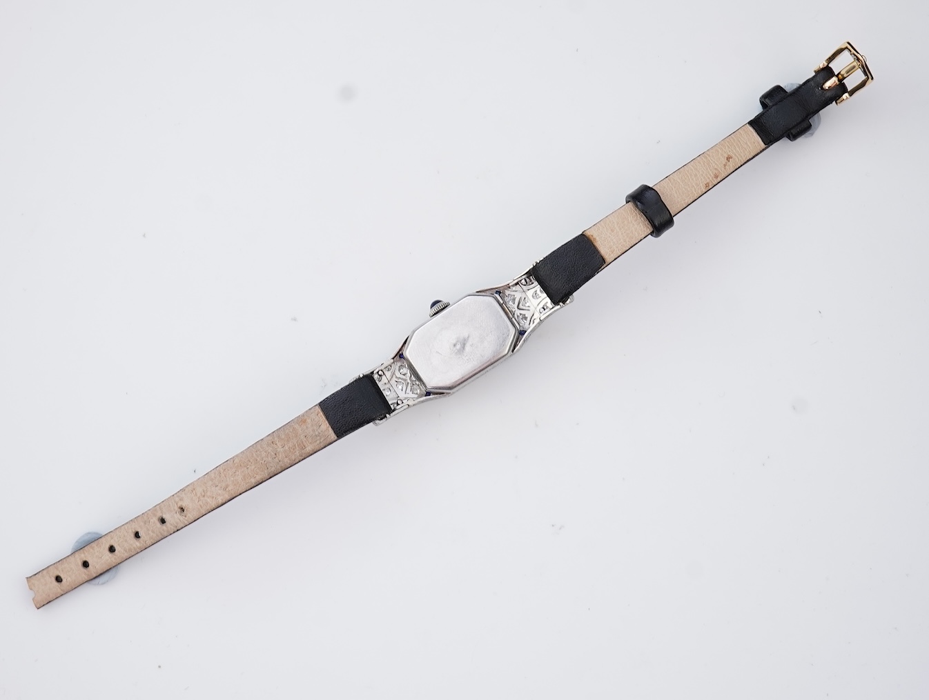 Clarté, a lady's Art Deco synthetic sapphire and diamond cocktail watch, 1930s